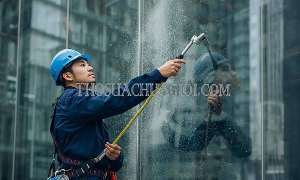 Thợ vệ sinh kính tòa nhà xã Tân Kiên cũ giá rẻ 20 phút có mặt