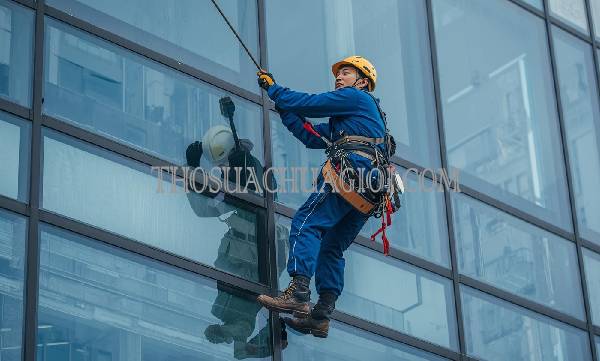 Thợ vệ sinh kính tòa nhà xã Tân Thạnh Tây cũ chất lượng 25 phút có