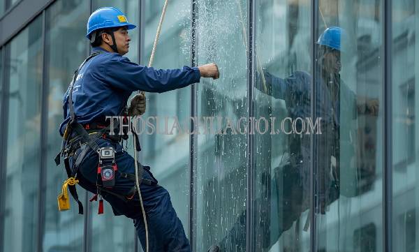 thợ vệ sinh kính tòa nhà xã tân thông hội uy tín