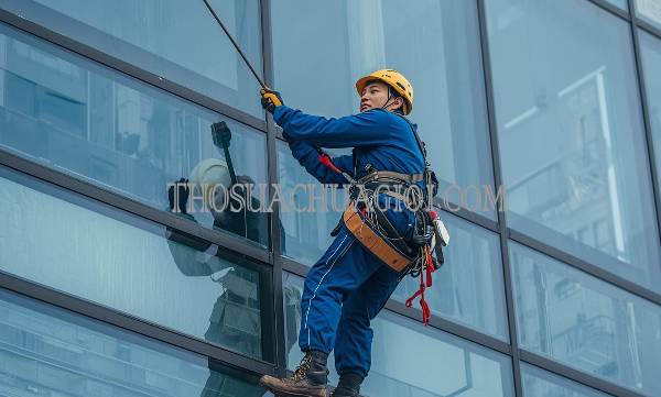 thợ vệ sinh kính tòa nhà xã trung an uy tín