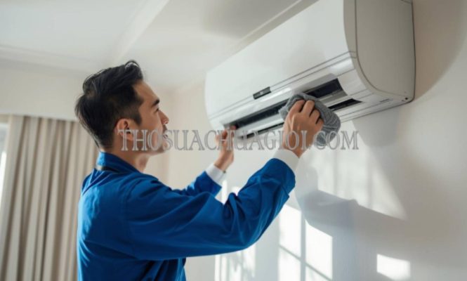 thợ vệ sinh máy lạnh kcn mỹ xuân giá rẻ