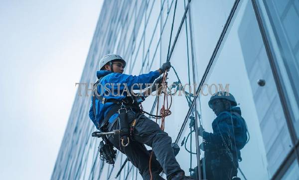 thợ vệ sinh kính tòa nhà phường thảo điền