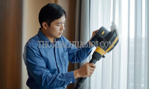 thợ giặt rèm cửa tại nhà bè