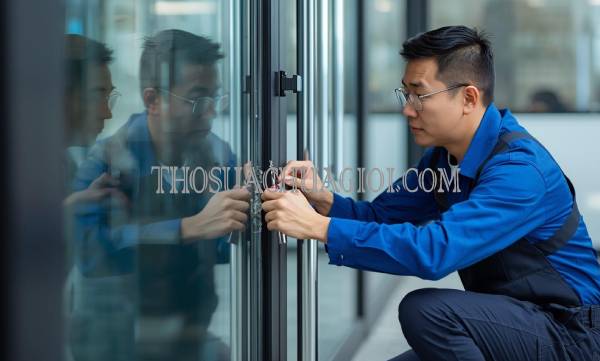 Thợ sửa cửa kính tại Bình Chánh liên hệ 10 phút có