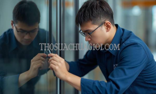 Thợ sửa cửa kính tại Bình Thạnh liên hệ 10 phút có