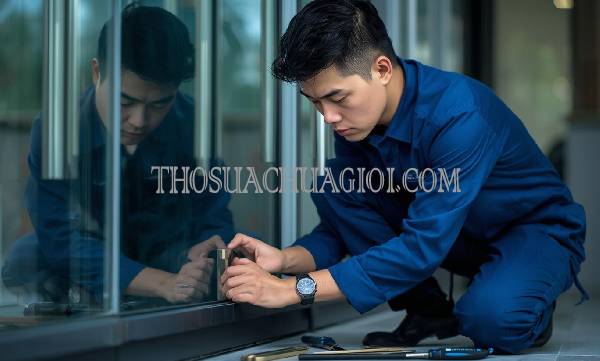 Thợ sửa cửa kính tại Quận 8 liên hệ 10 phút có