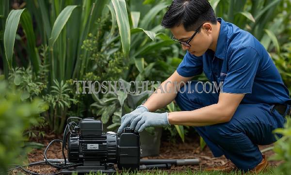 thợ sửa máy bơm nước tại chợ lách