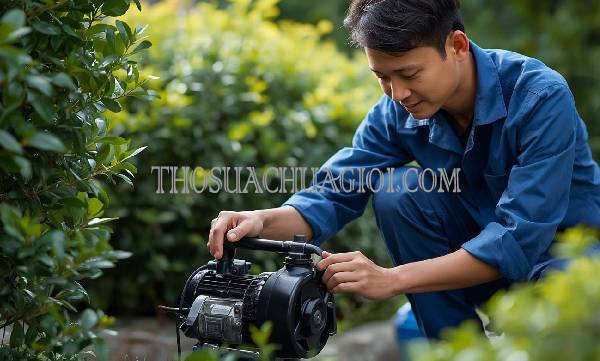 thợ sửa máy bơm nước tại giồng trôm