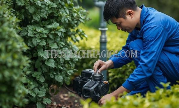 thợ sửa máy bơm nước tại núi thành