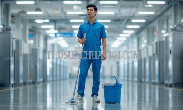 Thợ vệ sinh công nghiệp tại Quận 2 chất lượng 25 phút có