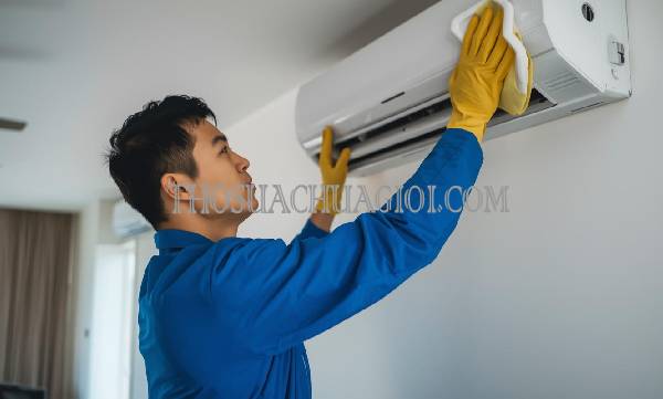 thợ vệ sinh máy lạnh tại mỏ cày bắc