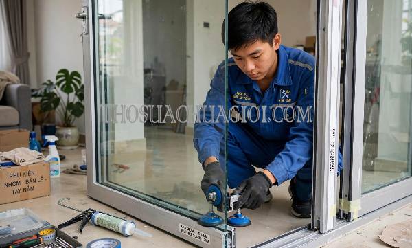 Sửa cửa kính phường Sơn Qui Đồng Tháp liên hệ 10 phút có